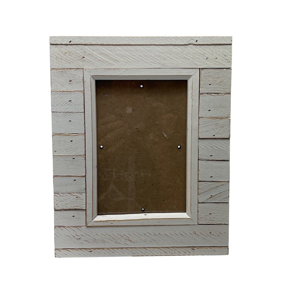 Distressed White Wood Picture Frame 5" X 7" Rustic Farmhouse Style Freestanding